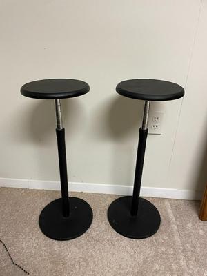 Two Adjustable Black Bar Stools