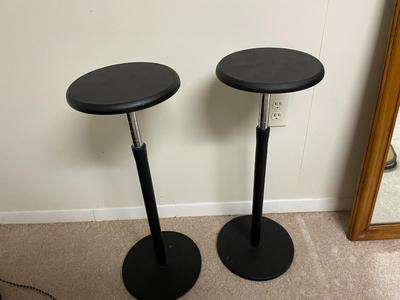 Two Adjustable Black Bar Stools