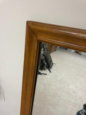 Rectangular Wood-Framed Mirror