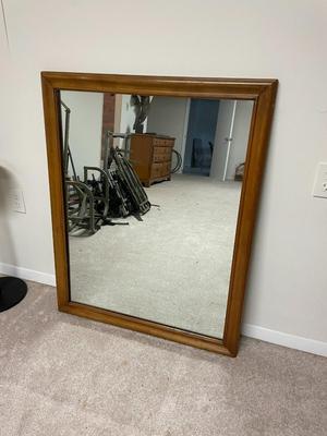 Rectangular Wood-Framed Mirror