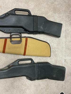 Three Rifle or Shotgun Hard and Soft Cases