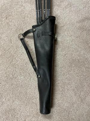 Leather Archery Quiver with Arrows