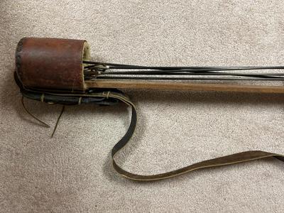 Leather Quiver with Arrows and Adjustable Strap