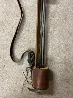 Leather Quiver with Arrows and Adjustable Strap