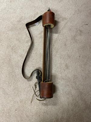 Leather Quiver with Arrows and Adjustable Strap