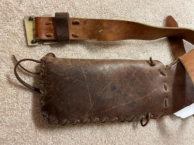 Leather Quiver with Belt and Thunderbird Buckle