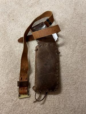 Leather Quiver with Belt and Thunderbird Buckle