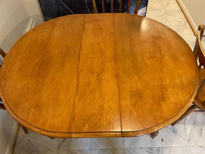 Wooden Extendable Dining Table with Four Chairs