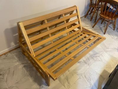 Convertible Wood Futon Frame with Mattress