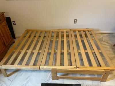 Convertible Wood Futon Frame with Mattress