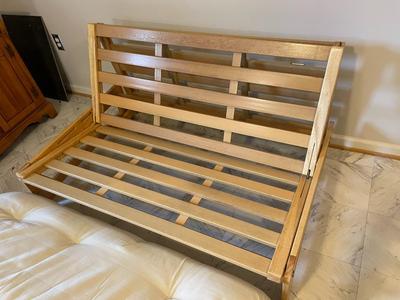 Convertible Wood Futon Frame with Mattress
