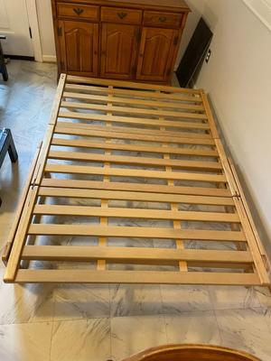 Convertible Wood Futon Frame with Mattress