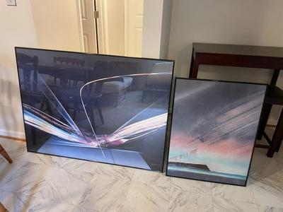 Framed Abstract and Landscape Artwork