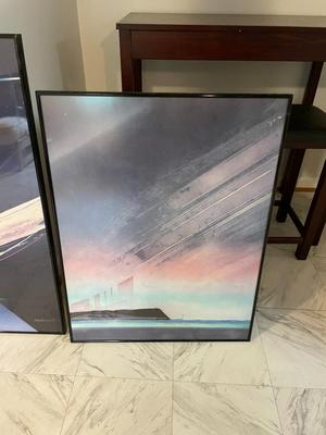 Framed Abstract and Landscape Artwork