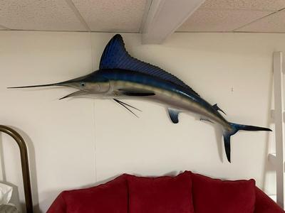 Fiberglass Blue Marlin Wall Mount Sculpture