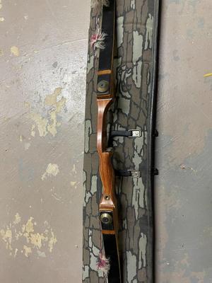 Recurve Bow with Case and String Silencers