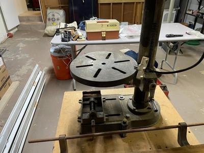 Vintage Industrial Bench Drill Press with Induction Motor