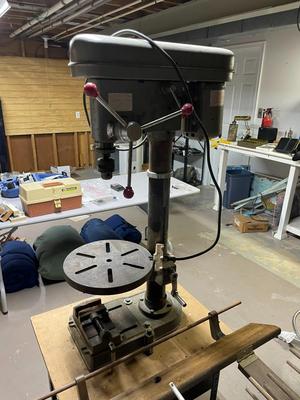 Vintage Industrial Bench Drill Press with Induction Motor