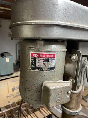 Vintage Industrial Bench Drill Press with Induction Motor