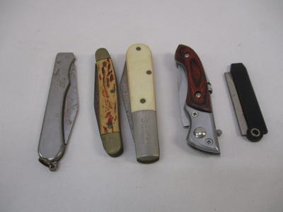 Variety Of Pocket Knives Several Different Makers