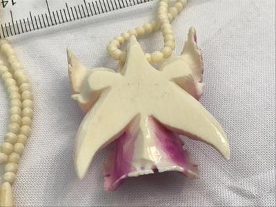 Vintage, celluloid, orchid, necklace