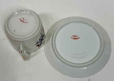 Vintage Hand-painted Bone China Teacup & Saucer