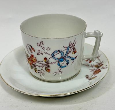 Vintage Hand-painted Bone China Teacup & Saucer