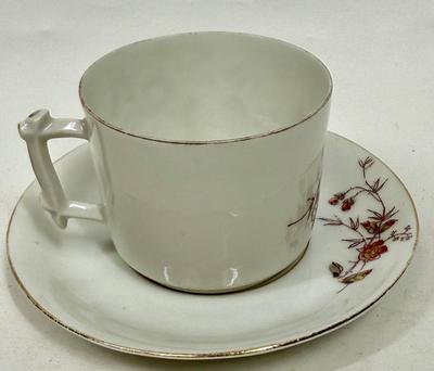 Vintage Hand-painted Bone China Teacup & Saucer