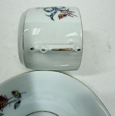 Vintage Hand-painted Bone China Teacup & Saucer