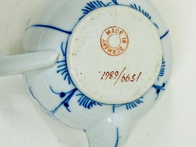 Invalid Sick Person Feeding Cup 1920s - Blue White Porcelain china 3"