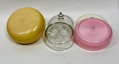 Lot of 3 Vintage Powder Boxes or use for Trinkets Jewelry Vanity