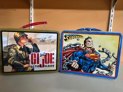 GI JOE AND SUPERMAN LUNCH PAILS