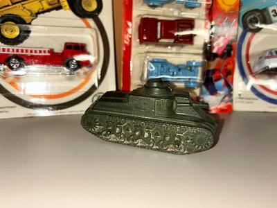 1971 TOOTSIE TOYS IN ORIGINAL PACKAGE, ALONG WITH 1976 MINI MACK AND WINDRACER & TOOTSIE TOY ARMY TANK