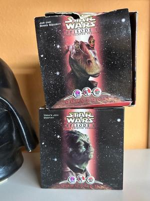 1994 C-P30 MICRO MACHINE TRANSFORMING PLAY SETCERAMIC DARTH VADER BUST YODAS JEFI DESTINY HEAD, PHANTOM MENACE ANIKAN VIEWER,