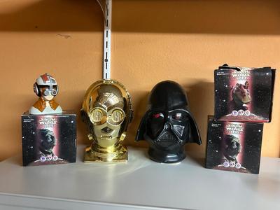 1994 C-P30 MICRO MACHINE TRANSFORMING PLAY SETCERAMIC DARTH VADER BUST YODAS JEFI DESTINY HEAD, PHANTOM MENACE ANIKAN VIEWER,