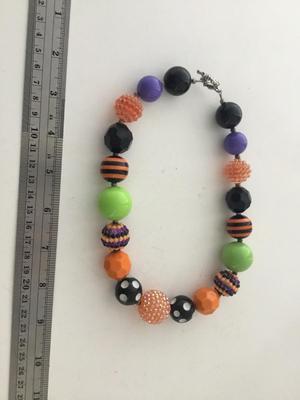Colorful statement beaded vintage clasp necklace