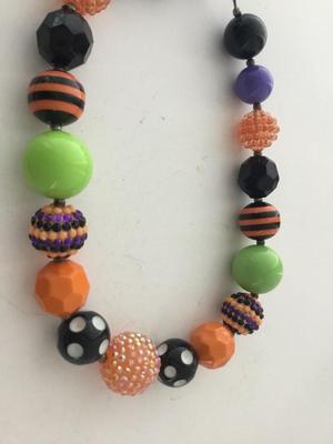 Colorful statement beaded vintage clasp necklace