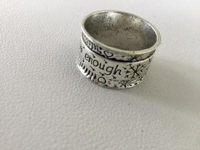 Unmarked I am enough statement ring