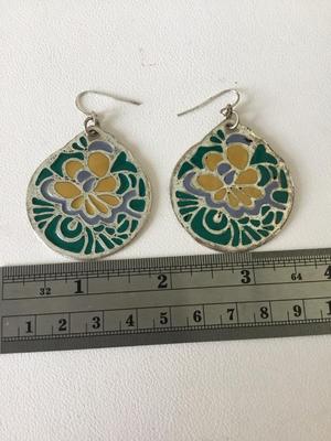 Rusty beautiful colorful round earrings