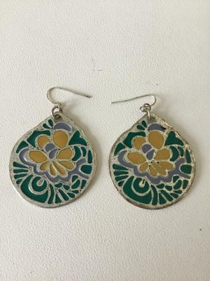 Rusty beautiful colorful round earrings