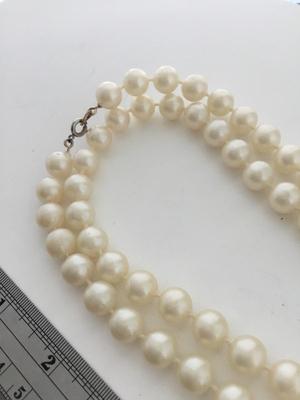 Faux pearl long fashion necklace