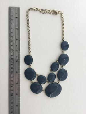 Beautiful dark blue statement necklace