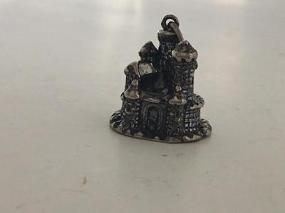 Sterling marked castle necklace pendant