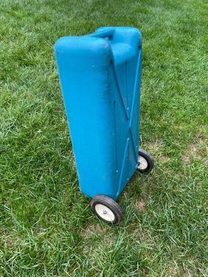 Blue Portable Wheeled Water Tank with Handle