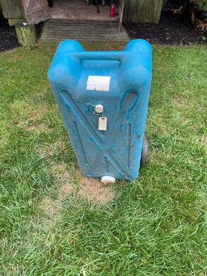 Blue Portable Wheeled Water Tank with Handle