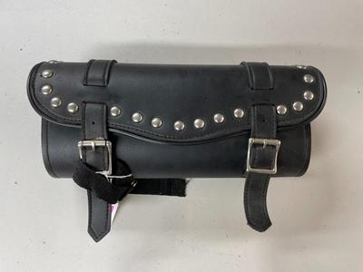 Harley-Davidson Motorcycle Black Leather Roll-Up Tool Pouch with Straps