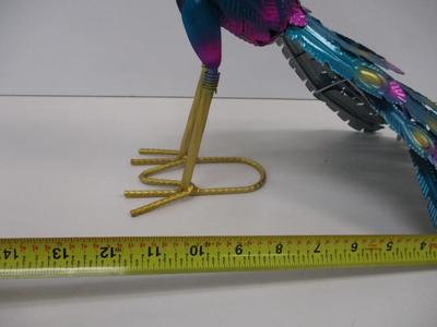 Multi-color Metallic Peacock Figure 15" Tall