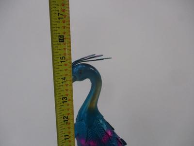 Multi-color Metallic Peacock Figure 15" Tall