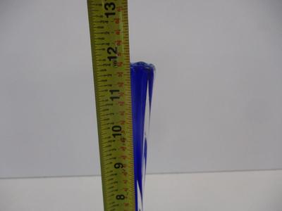 Spiral Swirl 11 3/4" Cobalt Blue Clear Glass Bud Vase