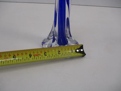 Spiral Swirl 11 3/4" Cobalt Blue Clear Glass Bud Vase